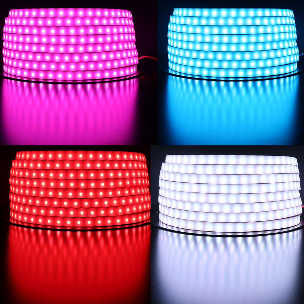 DC24V Ultra Long Waterproof Color Changing RGB Flexible LED Neon Light for Decorative Lighting